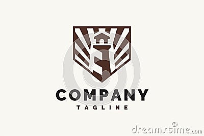 lighthouse emblem logo Vector Illustration