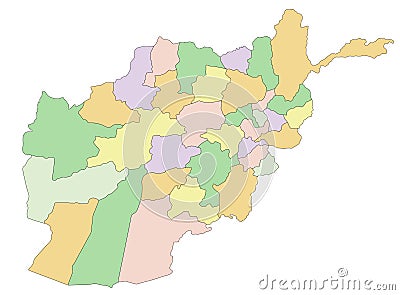 Afghanistan - detailed editable political map with labeling. Vector Illustration