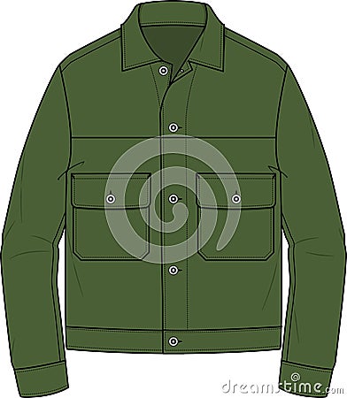 UNISEX WEAR JACKETS OVERCOAT AND TRUCKER VECTOR Vector Illustration