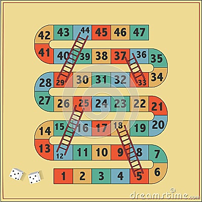 Frame of board game , Funny frame,snake games,Vector illustrations Vector Illustration