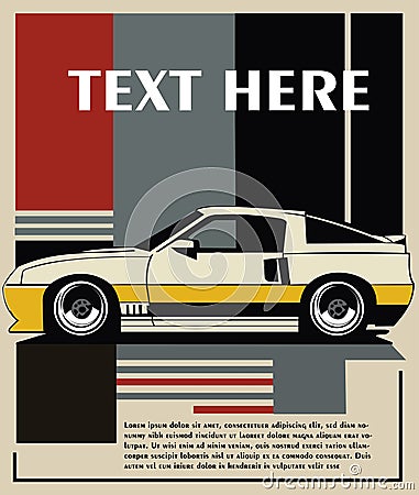 Car poster vertical format Vector Illustration