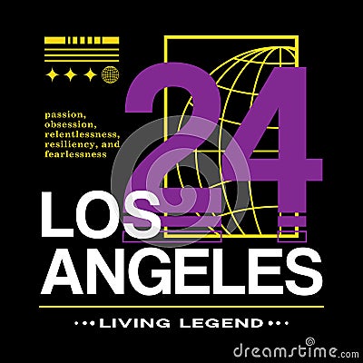 Los Angeles streetwear y2k slogan quote vintage style logo vector icon illustration background Vector Illustration