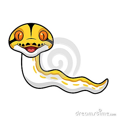 Cute albino tiger reticulated python cartoon Vector Illustration