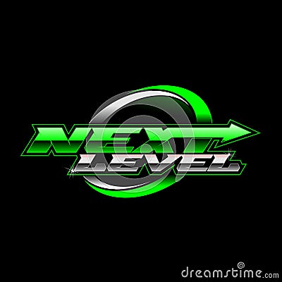 Next level logo on black background Vector Illustration
