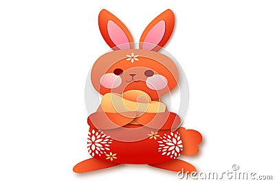 Chinnese Icon Rabbit Stock Photo