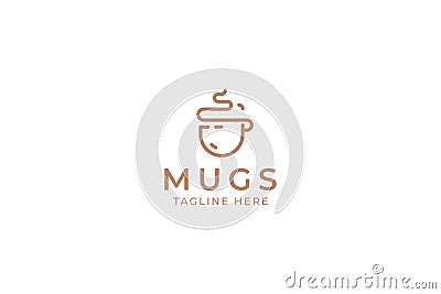 Mugs Face Abstract Icon Logo Beverage Vector Illustration