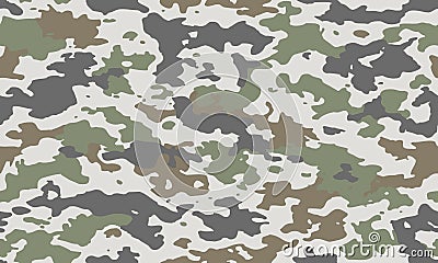 texture military camouflage repeats seamless army black white hunting print Vector Illustration