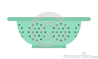 Colander clipart vector illustration. Simple colander for draining flat style vector design. Colander cartoon clipart Vector Illustration