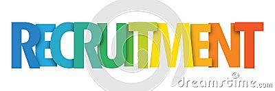 RECRUITMENT colorful typography banner Stock Photo