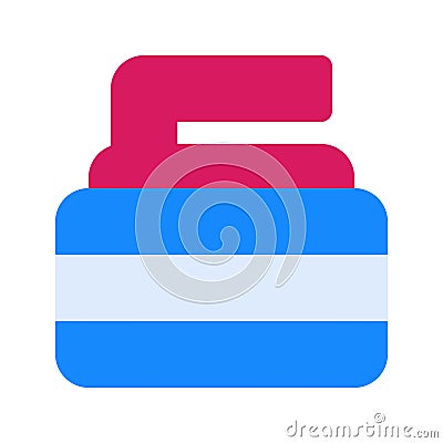 Curling Flat Style Icon Vector Illustration