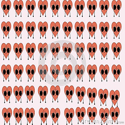 Unique Love Shape Pattern Stock Photo