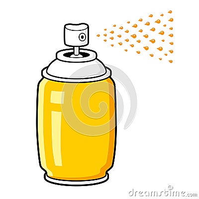 Yellow graffiti paint spray can Vector Illustration