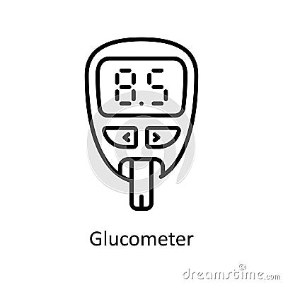 Glucometer Vector outline Icon Design illustration. Pharmacy Symbol on White background EPS 10 File Vector Illustration