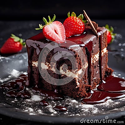 Homemade chocolate brownies cake Stock Photo
