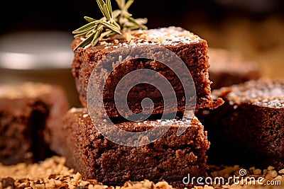 Homemade chocolate brownies cake Stock Photo