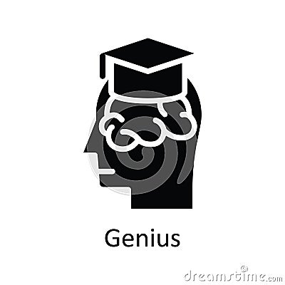 Genius vector solid Icon Design illustration. Human Mentality Symbol on White background EPS 10 File Vector Illustration