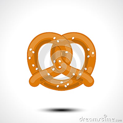 Tasty pretzel icon Vector Illustration