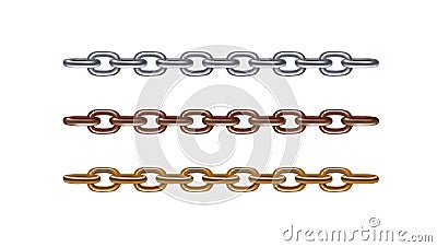Metal chains set Vector Illustration