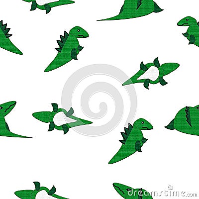 Crocodile on Transparent Background Pattern, Tile Vector Illustration