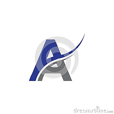 initial letter a logo swoosh Vector Illustration