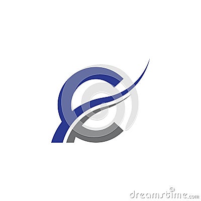 initial letter c logo swoosh Vector Illustration