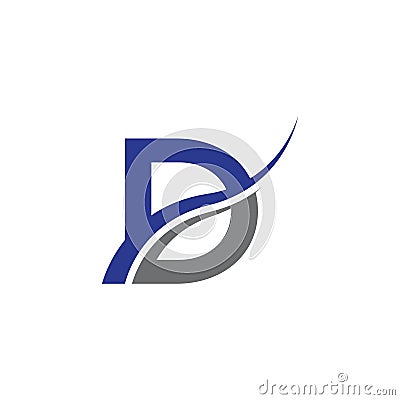 initial letterd logo swoosh Vector Illustration