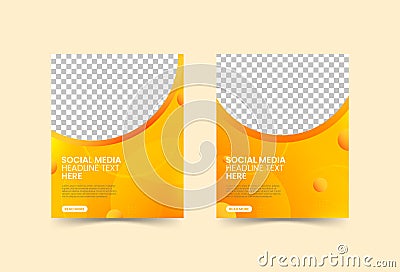 social media post, colorful, orange and yellow, circle memphis abstarct , eps 10 Vector Illustration