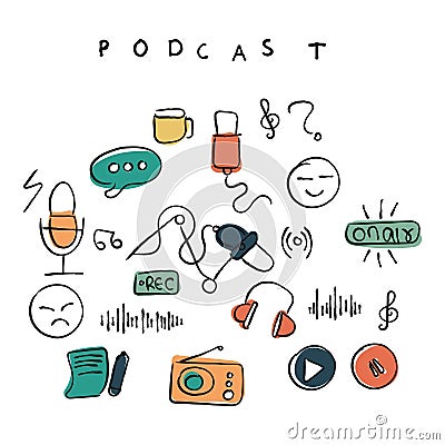 podcast icons Stock Photo