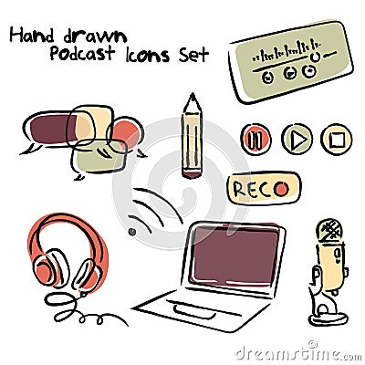 podcast icons Stock Photo