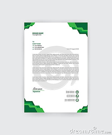 Professional and minimalist corporate letterhead template design Vector Illustration