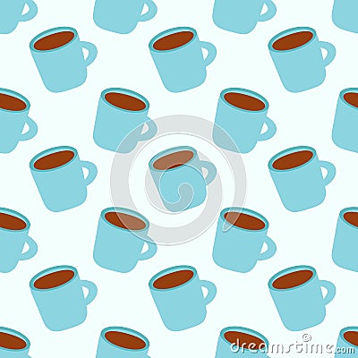 Coffee or tea cups seamless pattern. Vector background. Vector Illustration