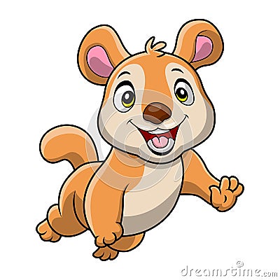 Cute chipmunk cartoon on white background Vector Illustration