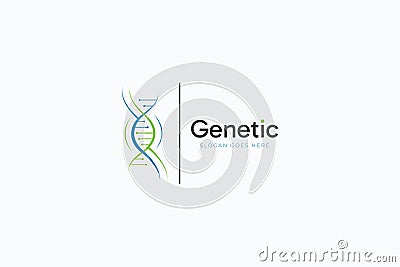 Genetic Logo Business Science Medical Health Research Sign Symbol Vector Illustration