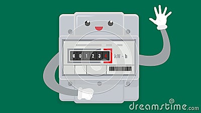 Electric meter with a smiley face. Vector illustration Vector Illustration