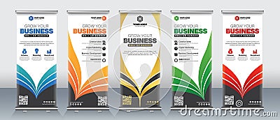 abstract wave business roll up banners Vector Illustration