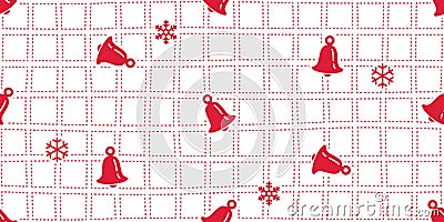 Christmas Bell seamless pattern snowflake Santa claus vector checked Vector Illustration