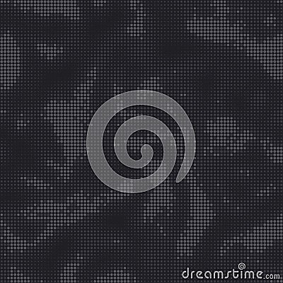 Digital black camouflage pattern. Military print for fabric, seamless background. Urban camo halftone dots texture. Vector Vector Illustration