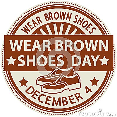 PrintWear Brown Shoes Day Vector Illustration