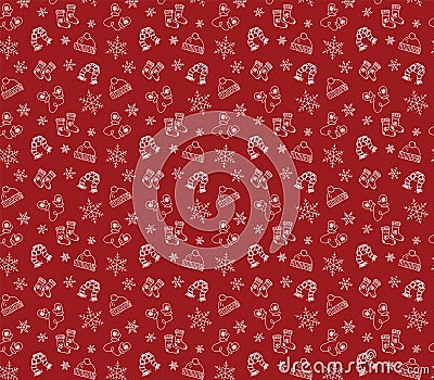 Red Christmas repeating pattern Vector Illustration