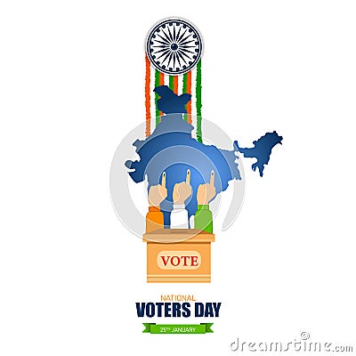 National Voters' Day is observed in India on January 25th Vector Illustration