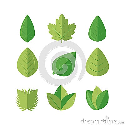 Set of leafS Vector art tiny leaves Vector Illustration