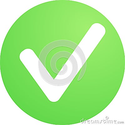Accept approve check mark correct done ok Icon, vector, flat, gradient, color, illustration, art for design, ui, web, interface Vector Illustration