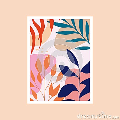 Tropical Leaf Wall Decor Designs Vector Illustration
