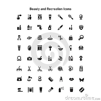 Beauty and Recreation Icons Design Template Vector Illustration