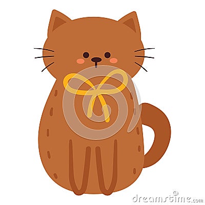 hand drawing cartoon cat Vector Illustration