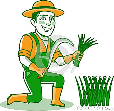 Male Gardener Work Character Icon Illustration Stock Photo