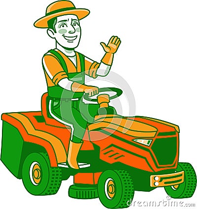 Male Gardener Work Character Icon Illustration Stock Photo