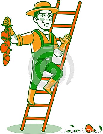 Male Gardener Work Character Icon Illustration Stock Photo