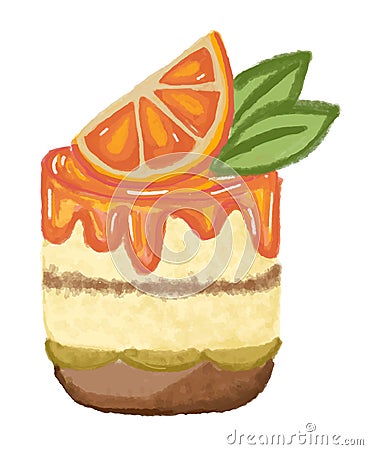 chinese new year mandarin orange cake Vector Illustration