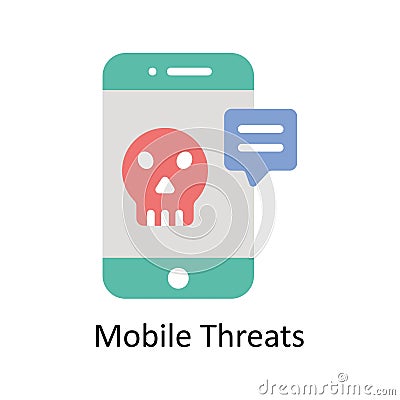 Mobile Threats Vector Flat icon Style illustration. EPS 10 File Vector Illustration